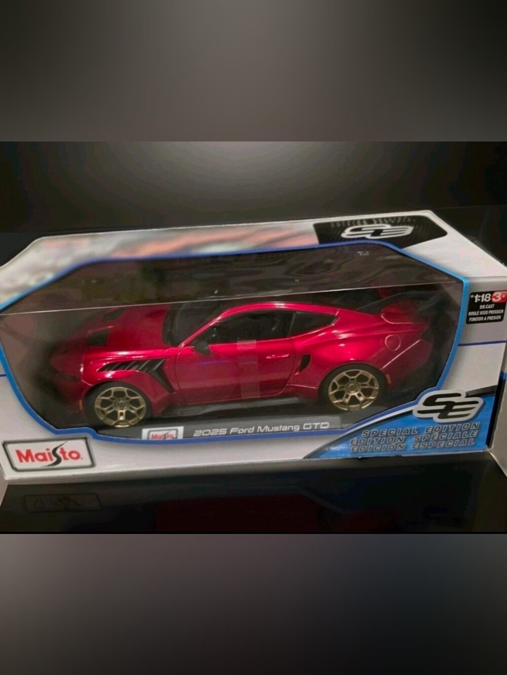 2025 Ford Mustang GTD Maisto 1:18 Special Edition Metallic Red Diecast Car - NEW